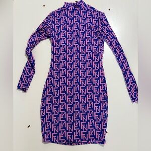 Fashion Nova Blue and Pink Mini Dress